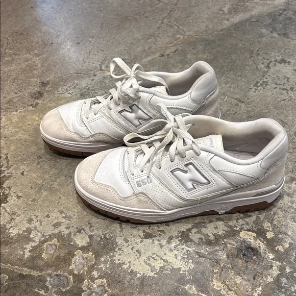 New Balance 550 White and Brown Sneakers - Picture 6 of 6